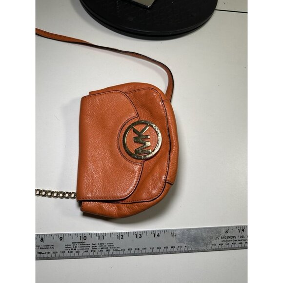 Michael Kors Orange Pebbled Leather Fulton - Picture 7 of 9